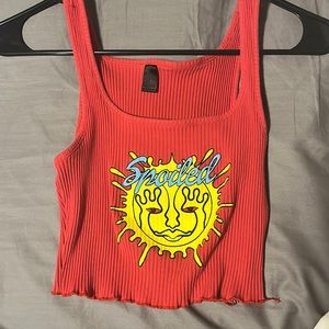 Red crop top